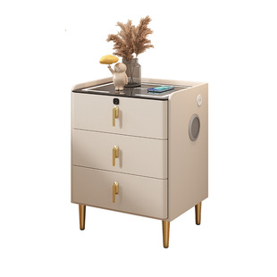 轻奢智能床头柜多功能新款卧室储物收纳实木现代简约小户型床边柜