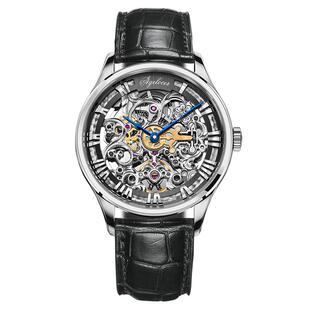 爱勒AGELOCER艾戈勒原创巴洛克艺术雕花镂空男士机械手表男友礼物