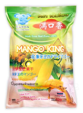 泰国零食特产原装进口泰吉象满口香芒果干380g*3包  包邮