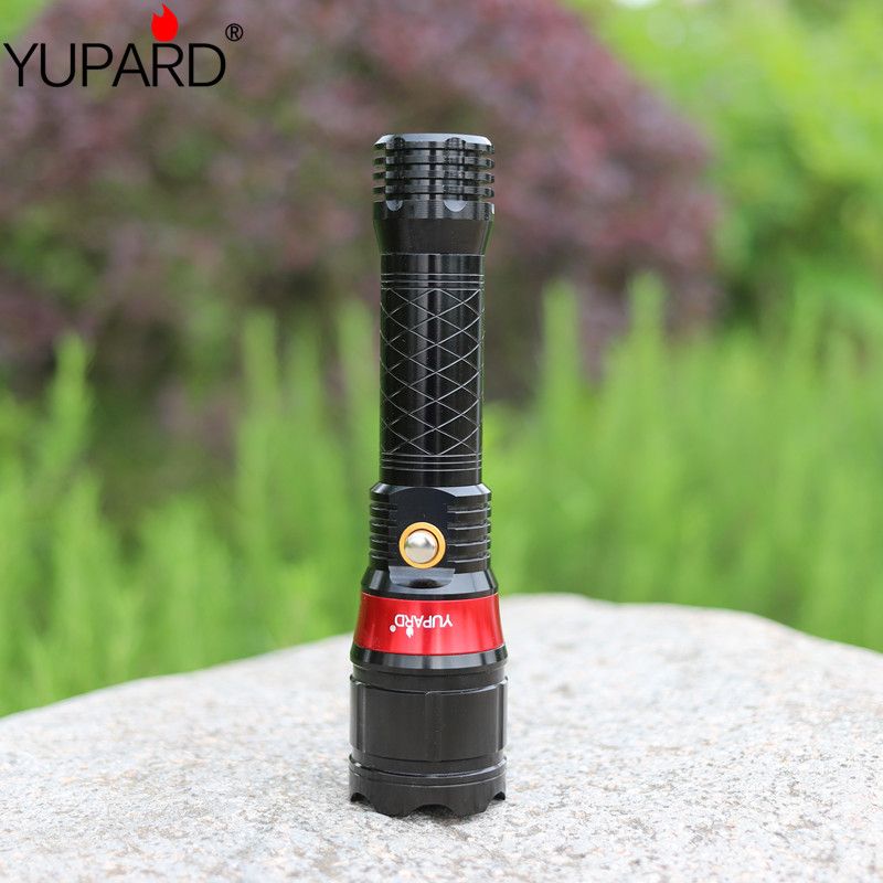 红激光户外Q5LED变焦骑行锂电池远射充电18650手电筒强光防水