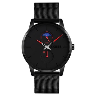 广州时刻美新款月相男士石英手表休闲简约商务运动男表创意男款潮