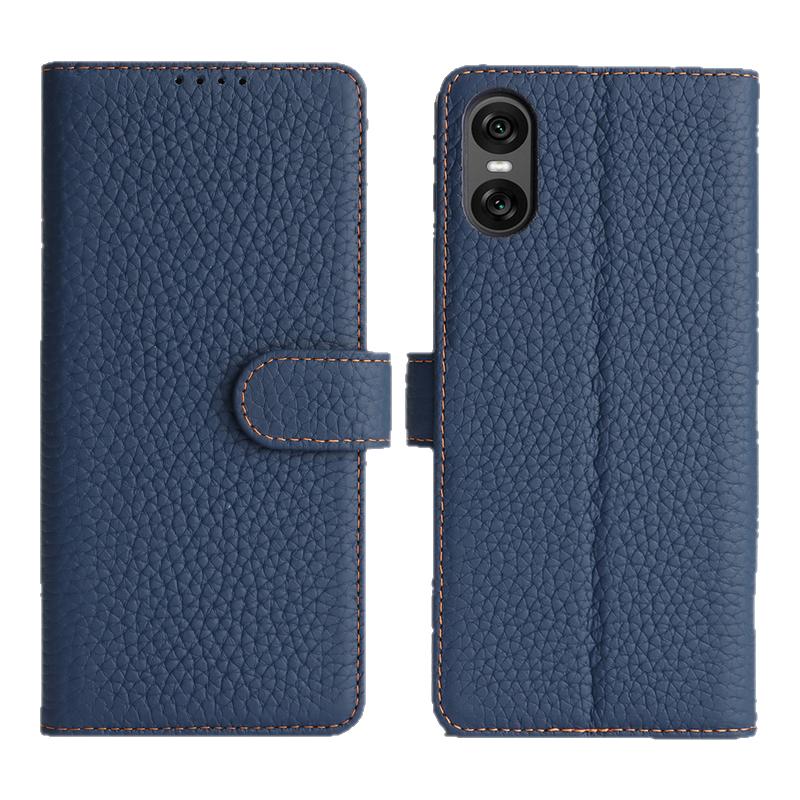 适用索尼Xperia10 vii皮套手机壳高档牛皮vii保护套10 vi翻盖式sony/ vi代真皮奢华保护套全包防摔男女挂绳子