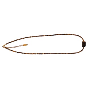 《琥珀时针》法式复古秋冬美拉德棕咖色虎睛石串珠高级感项链手链