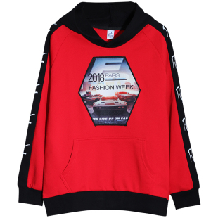 男童连帽卫衣初中学生春秋薄款上衣青少年中大童打底衫潮衣12岁15