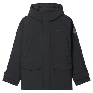 Levi's李维斯25年秋冬新款情侣同款通勤轻户外中长款连帽羽绒服