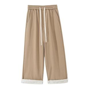 回力超厚羊羔绒裤子男女款秋冬季加绒加厚卫裤保暖棉裤直筒休闲裤