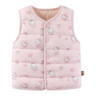 波姆熊婴儿羽绒马甲2025新款秋冬季中小童宝宝轻薄坎肩男女童背心