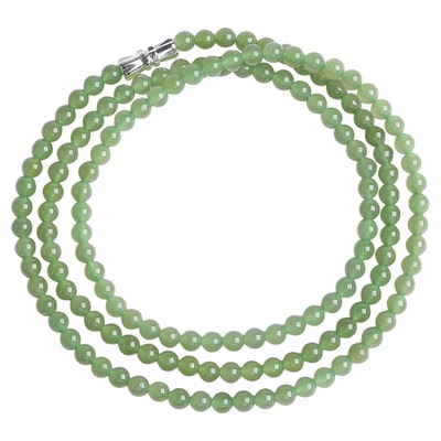 天然和田玉碧玉小米珠锁骨链