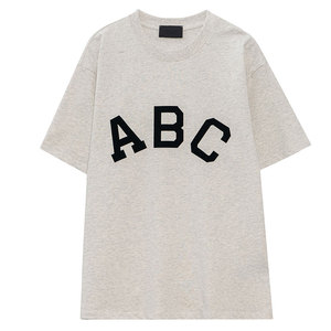 ESSENTIALS AMG FOG第七季ABC字母男女宽松情侣休闲圆领短袖T恤潮
