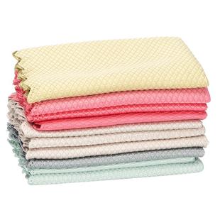 摩登主妇鱼鳞抹布无痕不留水渍吸水不易掉毛厨房清洁擦玻璃洗碗布