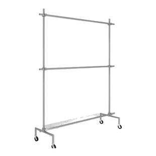服装店展示架不锈钢女装店专用陈列架可移动带轮子落地式中岛架子
