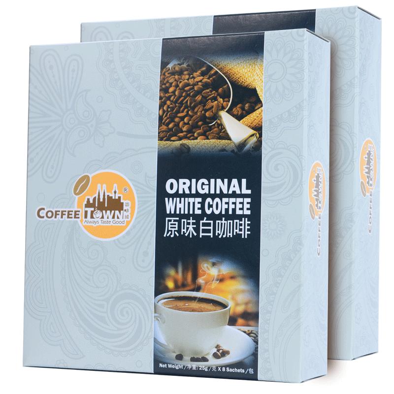 馬來西亞原裝進(jìn)口咖啡城原味白咖啡無蔗糖二合一特濃速溶咖啡粉