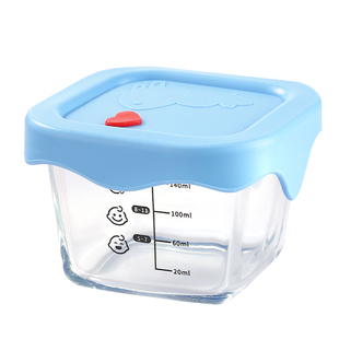 宝宝辅食碗耐高温可蒸煮婴儿蛋羹小碗杯食品级玻璃保鲜食盒带盖