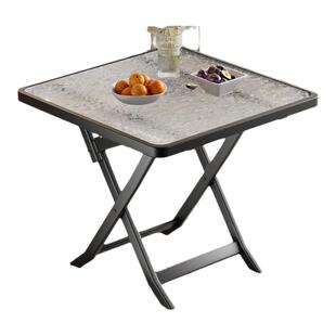 折叠桌子餐桌家用2024新款小户型出租房不锈钢圆桌便携式简约方桌