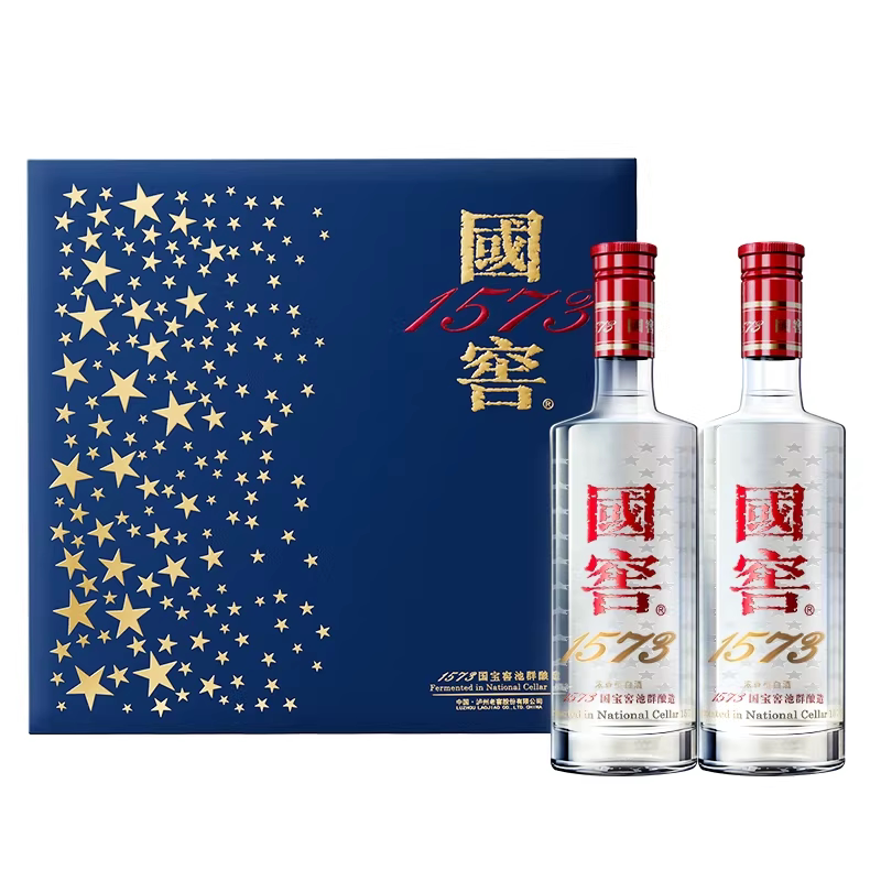 【官方正品】国窖1573蓝调礼盒38度500ml*2瓶 低度浓香型白酒送礼