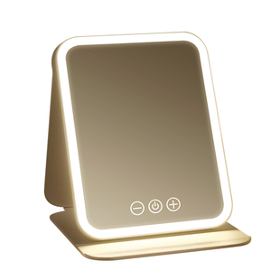 古迪led大号智能补光化妆镜桌面高级感折叠带灯便携台式美妆镜子