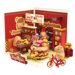 JAKI佳奇积木超级小镇卡皮巴拉世界2025年新款小学生生日礼物女孩