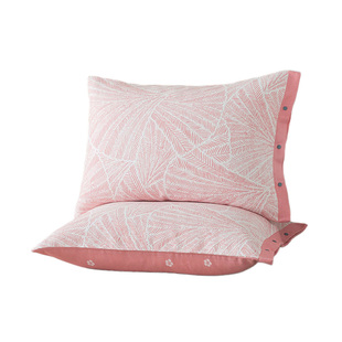 全棉枕头套一对家用老枕套纯棉纱布四季通用按扣式全包48cmx74cm