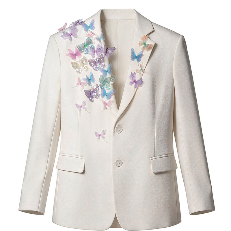 高级感西服外套男立体蝴蝶装饰