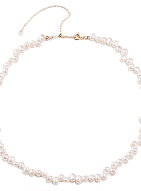 KISSMORE/琛墨月影流光设计师款天然强光巴洛克花瓣珍珠女款项链