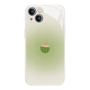 适用夏日西瓜iphone13手机壳晕染苹果15promax简约新款苹果14plus小清新12mini创意11夏季xsmax新款xr玻璃x/8
