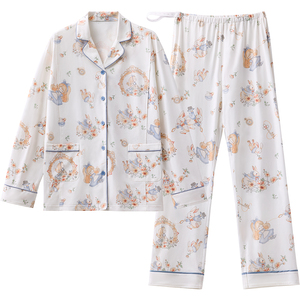 婧麒月子服夏薄款产后纯棉哺乳睡衣孕妇怀孕期待产喂奶家居服套装