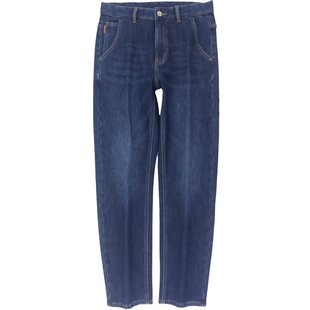 大牛传说秋冬款牛仔裤子男士宽松直筒休闲裤大码弹力加绒加厚长裤