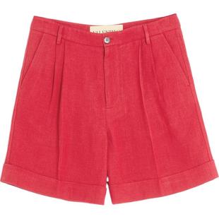 [季末优惠][礼物]华伦天奴VALENTINO男士亚麻卷边百慕大短裤