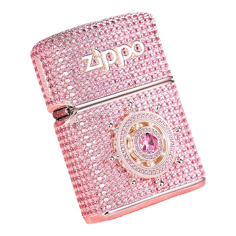 zippo打火机满钻罗盘原装正品