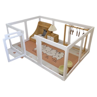 毛孩宠物狗围栏透明亚克力室内狗狗小型犬比熊狗笼拼接隔离栅栏