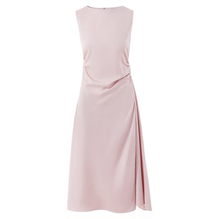 朗姿a字垂感轻礼服无袖修身连衣裙收腰高级感气质2025年秋季新款