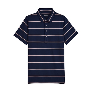 Brooks Brothers/布克兄弟男士春夏季新款条纹三粒扣短袖polo衫