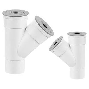 厨房50管下水三通75管道专用PVC排水管接头y型斜口三头通防溢面盆