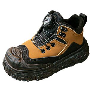 官网C&K男童保暖2026新款冬季加绒儿童小黄靴子防滑棉靴马丁皮靴