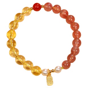 【普陀山正品】五行好运三合手链补金水金土水木火土火木水晶手串