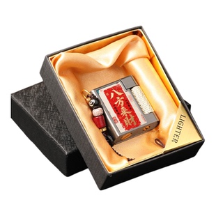 新款网红小方块煤油打火机复古侧滑砂轮式小巧便携高档送男友礼物