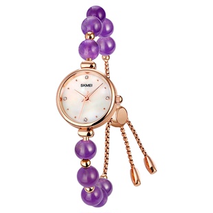 时刻美轻奢腕表时尚百搭气质女士石英表珍珠天然石表带手链手表潮