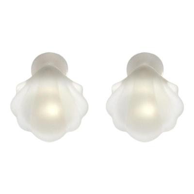 朗睦原创天然白水晶贝壳手工耳环