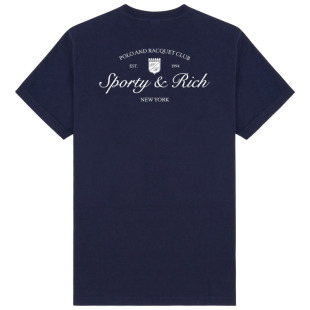 [明星同款]Sporty&Rich 男女同款美式学院风时尚字母印花短袖T恤