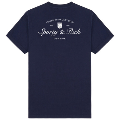 [明星同款]Sporty&Rich 男女同款美式学院风时尚字母印花短袖T恤