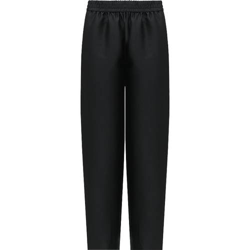 COCOBELLA职场通勤廓形黑色西裤女丝光质感宽松烟管裤PA547