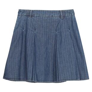 谜底牛仔半身裙春季新款复古学院风百搭短裙伞裙女241MB0016