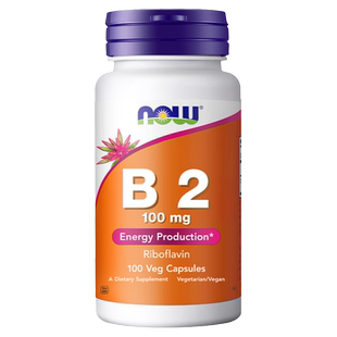 NOW foods美国原装进口核黄素维生素B2成人100mg100粒大剂量诺奥