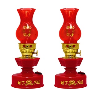 插电进宅地主爷LED煤油灯烛台子孙床头长明新结婚房灯一对双喜灯