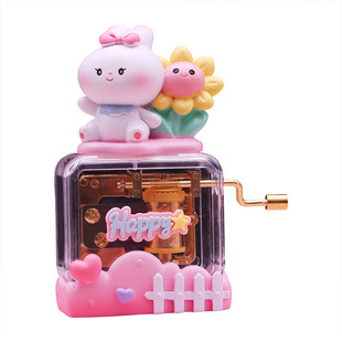 萌宠音乐会手摇八音盒可爱装饰天空之城音乐盒摆件儿童女生日礼物