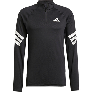 Adidas/阿迪达斯正品GYM综合训练半开襟男士经典长袖T恤JW7567