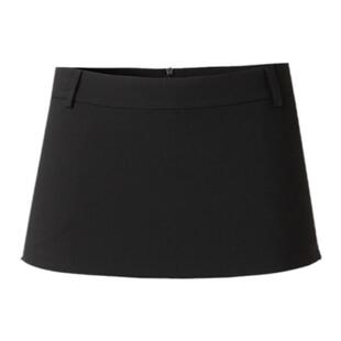 4muggle早秋原创设计黑灰西装裙辣妹短裙显瘦A字包臀半身裙高级感