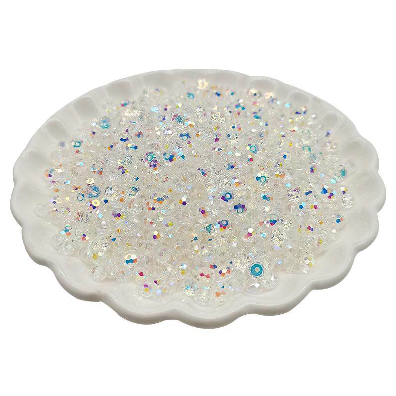【1】精品200颗6mm卡6奥地利品质国华精品施家水晶扁珠AB彩隔珠