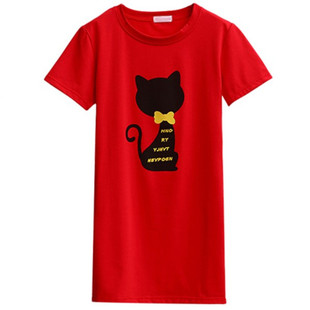 夏天短袖T恤丅血体桖中长款长衫长装女装胖妹胖妞上衣服2019胖人