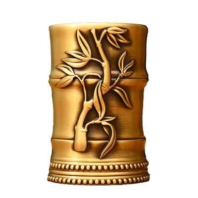 书架办公室桌面黄铜笔筒